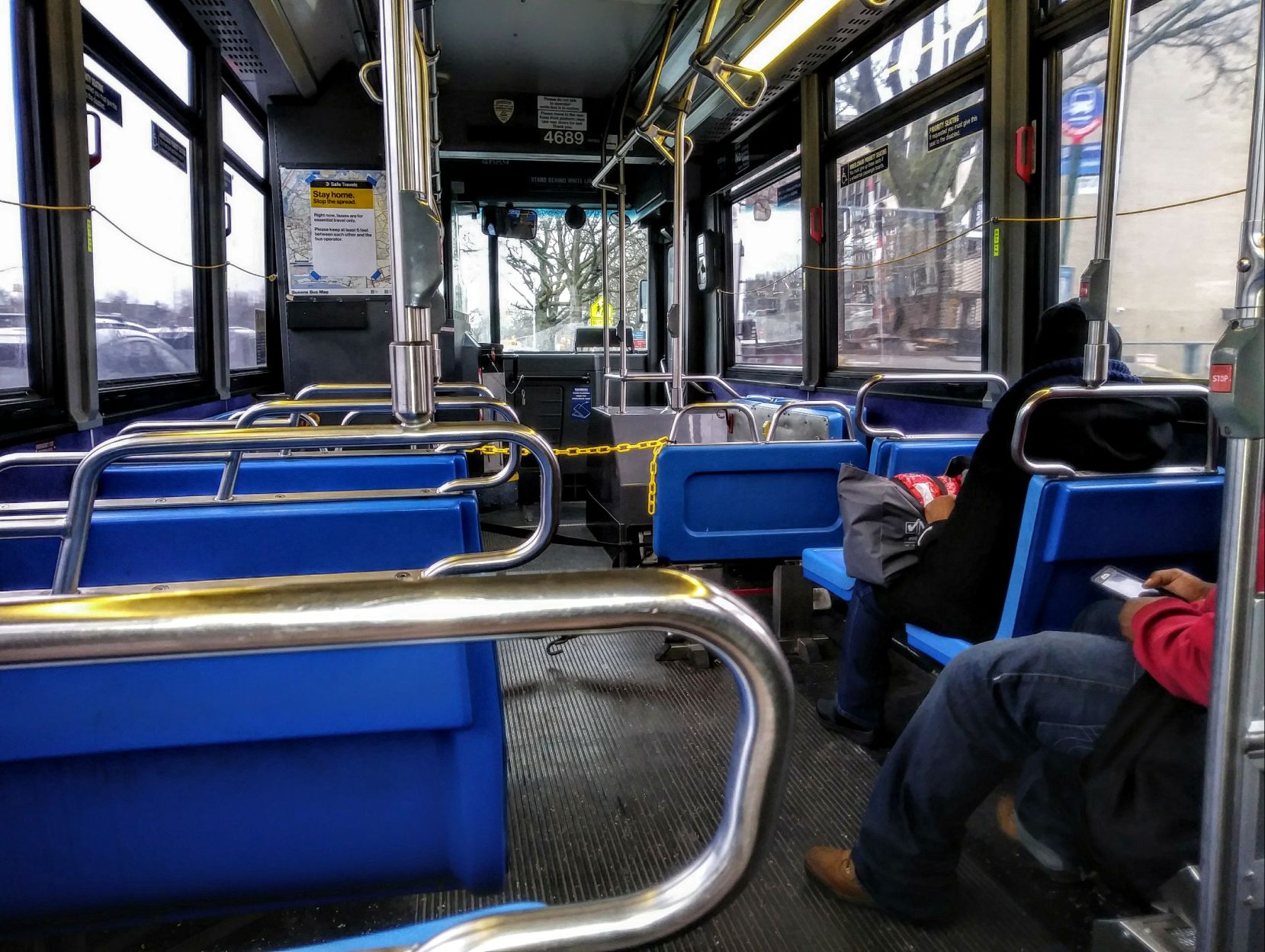 Step to the rear (door) of the bus